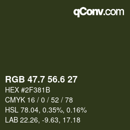 カラーコード: RGB 47.7 56.6 27 | qconv.com