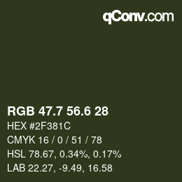 カラーコード: RGB 47.7 56.6 28 | qconv.com