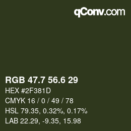 カラーコード: RGB 47.7 56.6 29 | qconv.com