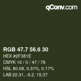 カラーコード: RGB 47.7 56.6 30 | qconv.com
