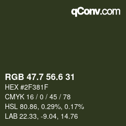 カラーコード: RGB 47.7 56.6 31 | qconv.com
