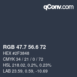 カラーコード: RGB 47.7 56.6 72 | qconv.com