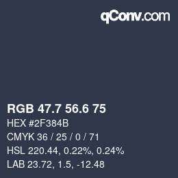 カラーコード: RGB 47.7 56.6 75 | qconv.com