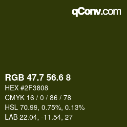 カラーコード: RGB 47.7 56.6 8 | qconv.com