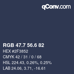 カラーコード: RGB 47.7 56.6 82 | qconv.com