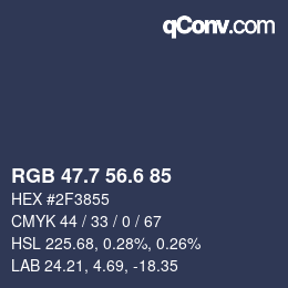 カラーコード: RGB 47.7 56.6 85 | qconv.com