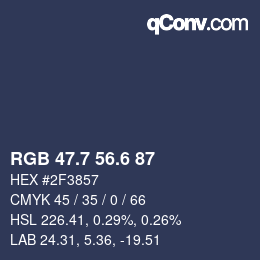 カラーコード: RGB 47.7 56.6 87 | qconv.com