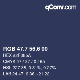 カラーコード: RGB 47.7 56.6 90 | qconv.com