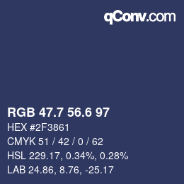 カラーコード: RGB 47.7 56.6 97 | qconv.com