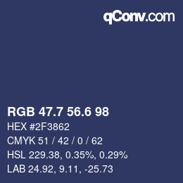 カラーコード: RGB 47.7 56.6 98 | qconv.com