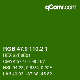 カラーコード: RGB 47.9 110.2 1 | qconv.com