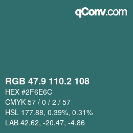 Color code: RGB 47.9 110.2 108 | qconv.com