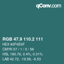 Color code: RGB 47.9 110.2 111 | qconv.com