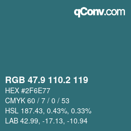 Color code: RGB 47.9 110.2 119 | qconv.com