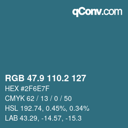 Color code: RGB 47.9 110.2 127 | qconv.com