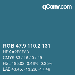 Color code: RGB 47.9 110.2 131 | qconv.com