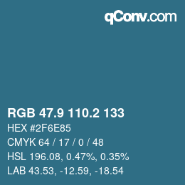 Color code: RGB 47.9 110.2 133 | qconv.com