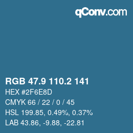 Color code: RGB 47.9 110.2 141 | qconv.com
