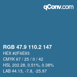 Color code: RGB 47.9 110.2 147 | qconv.com