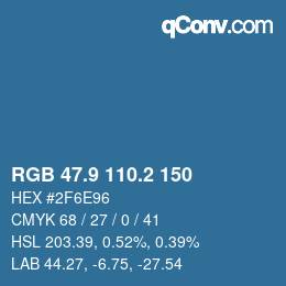 Color code: RGB 47.9 110.2 150 | qconv.com