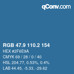 カラーコード: RGB 47.9 110.2 154 | qconv.com