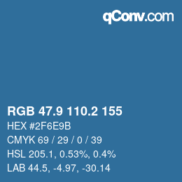Color code: RGB 47.9 110.2 155 | qconv.com