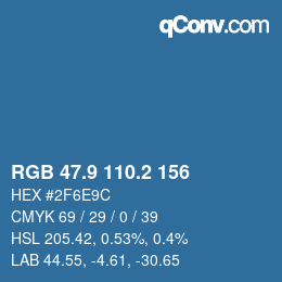 Farbcode: RGB 47.9 110.2 156 | qconv.com