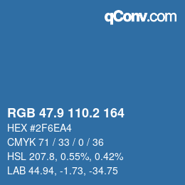 カラーコード: RGB 47.9 110.2 164 | qconv.com