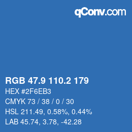 Farbcode: RGB 47.9 110.2 179 | qconv.com