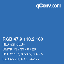 Color code: RGB 47.9 110.2 180 | qconv.com