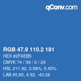 Farbcode: RGB 47.9 110.2 181 | qconv.com