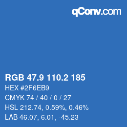 Color code: RGB 47.9 110.2 185 | qconv.com