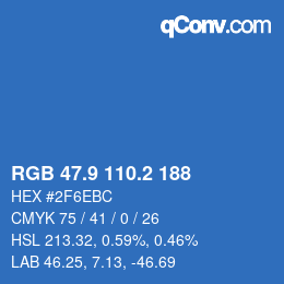 Farbcode: RGB 47.9 110.2 188 | qconv.com