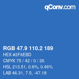 Color code: RGB 47.9 110.2 189 | qconv.com