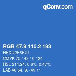 Color code: RGB 47.9 110.2 193 | qconv.com