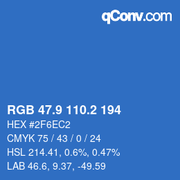 Color code: RGB 47.9 110.2 194 | qconv.com