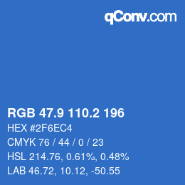 カラーコード: RGB 47.9 110.2 196 | qconv.com