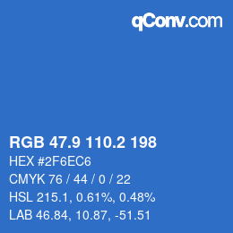 Farbcode: RGB 47.9 110.2 198 | qconv.com
