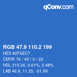 カラーコード: RGB 47.9 110.2 199 | qconv.com