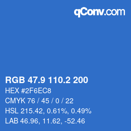 カラーコード: RGB 47.9 110.2 200 | qconv.com