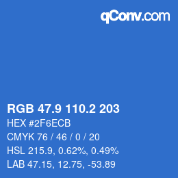 Color code: RGB 47.9 110.2 203 | qconv.com