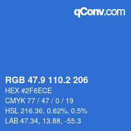 カラーコード: RGB 47.9 110.2 206 | qconv.com