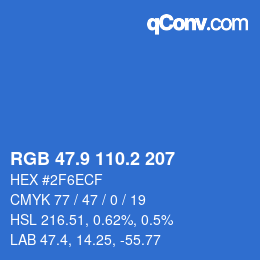 Color code: RGB 47.9 110.2 207 | qconv.com