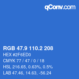 Color code: RGB 47.9 110.2 208 | qconv.com