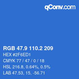 カラーコード: RGB 47.9 110.2 209 | qconv.com