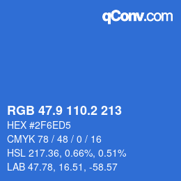 Color code: RGB 47.9 110.2 213 | qconv.com