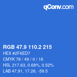 Color code: RGB 47.9 110.2 215 | qconv.com