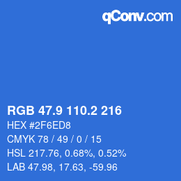 Color code: RGB 47.9 110.2 216 | qconv.com