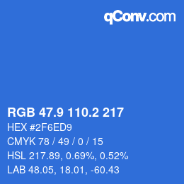Color code: RGB 47.9 110.2 217 | qconv.com