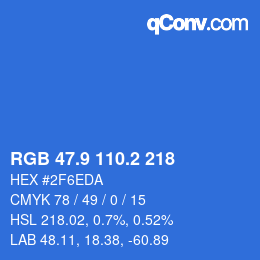 Color code: RGB 47.9 110.2 218 | qconv.com